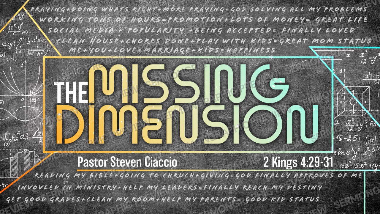 The MIssing dimension sermon graphic preview