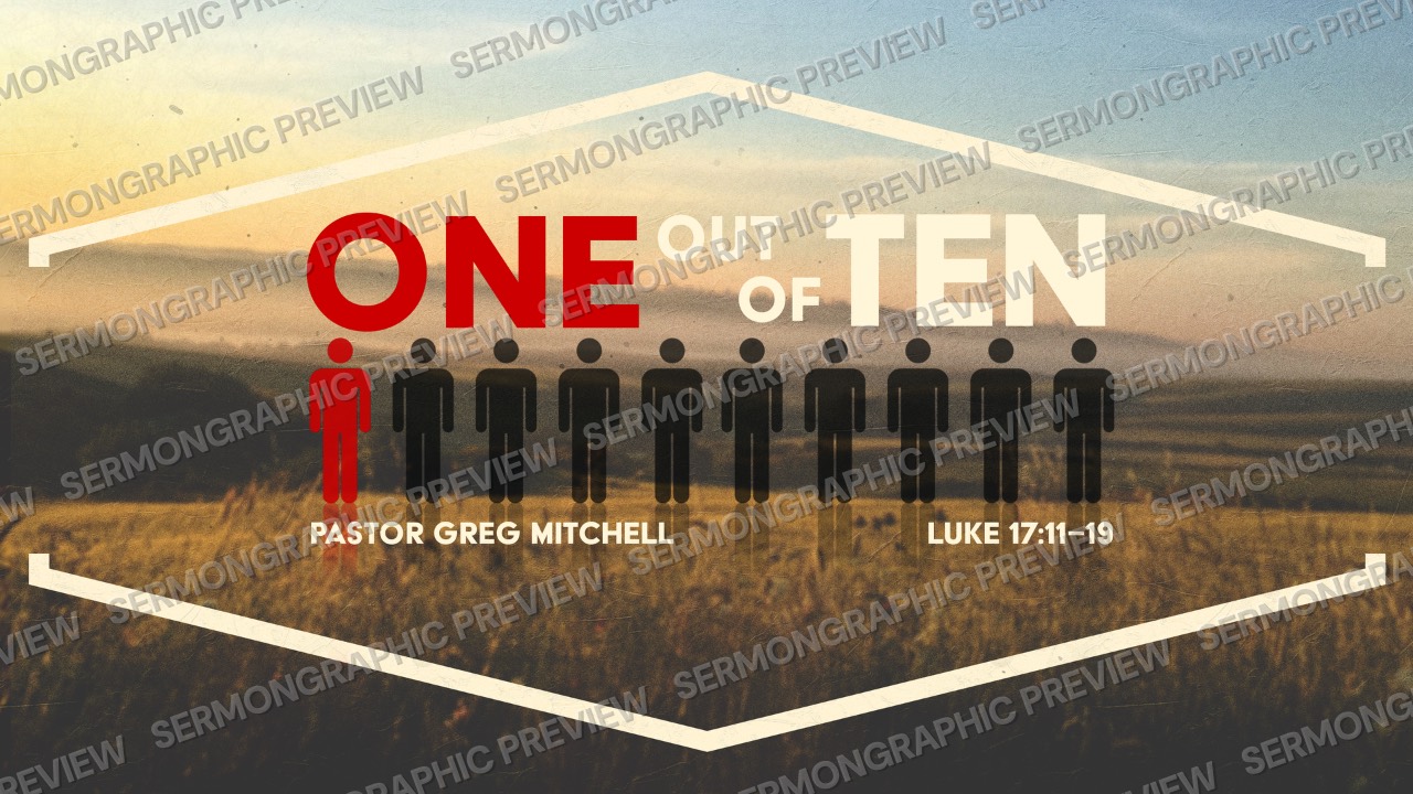 One out of Ten sermon graphic preview